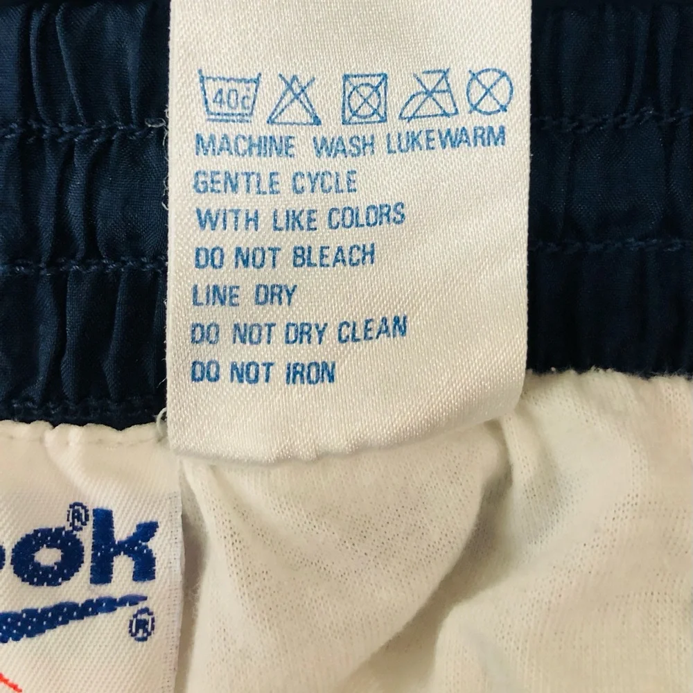Vintage 90’s Y2K Reebok Lined Ankle Zip Joggers Athletic Track Pants Navy Unisex